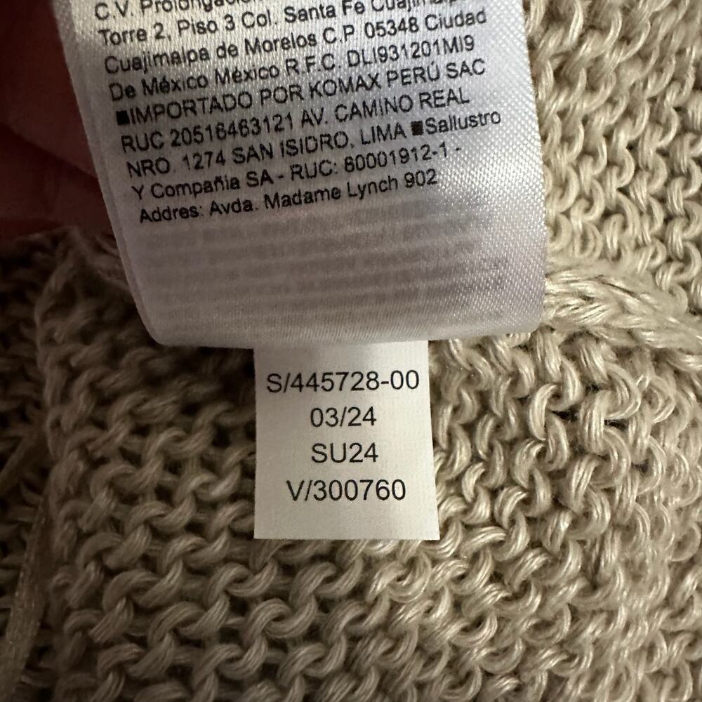 BANANA REPUBLIC Sweater Tank Beige Heirloom Linen Open Knit Pullover NWT - Picture 8 of 9